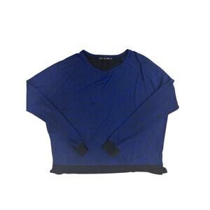 Rag & bone long sleeve shirt features blue and black textured pattern Size M